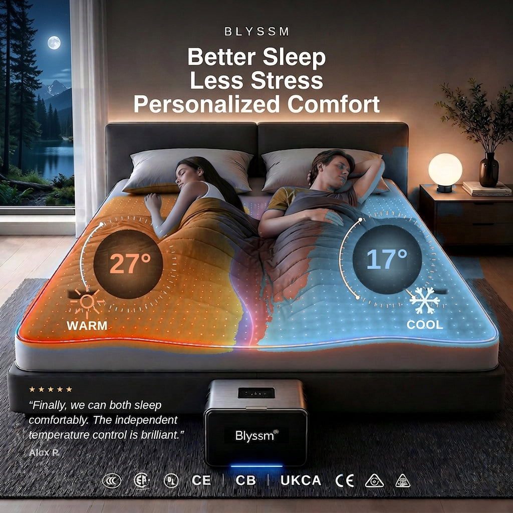 Blyssm control hub beside the folded sleep pad